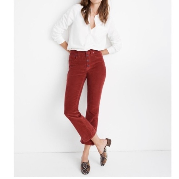Madewell Pants - Madewell Cali-Demi boot corduroy in rust color. Size 24